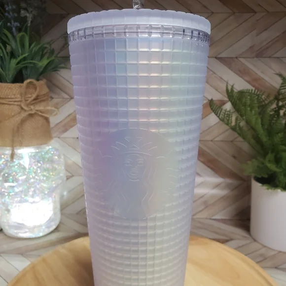 Starbucks Iridescent Grid Cold Cup 24 oz 2022 - Picture 5 of 9
